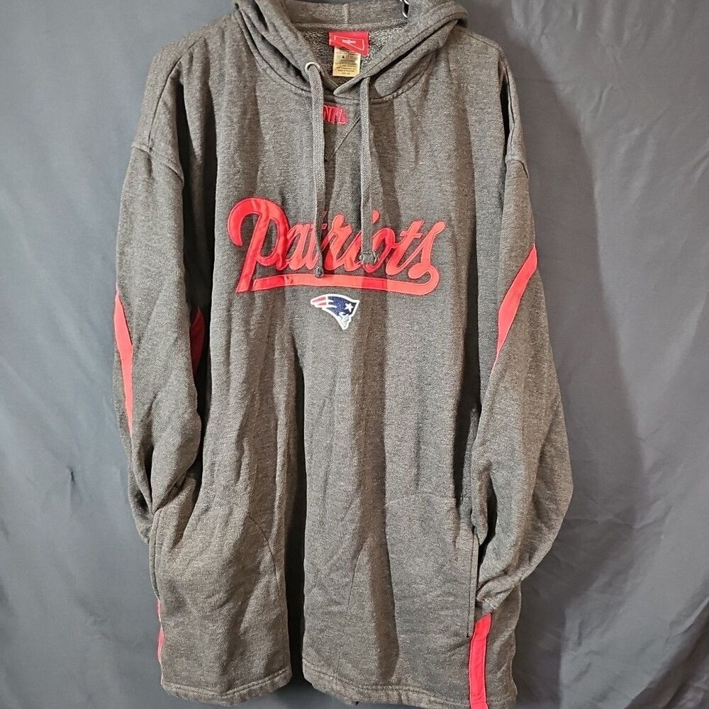 Nfl Patriots Grey Hooded Sweater Xxl